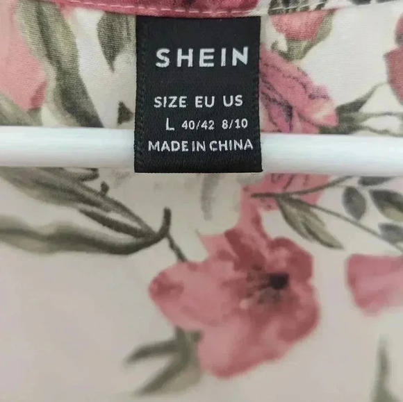 Women's floral creamy lace boho blouse from shein size large - Picture 4 of 10